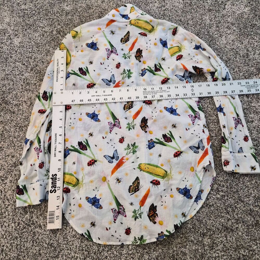 Lisa Says Gah Tessa Button Down (Vegetable/Farmers Market Print) Sz XS NWOT - Picture 5 of 5